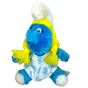 Vintage 1981 Smurfette Smurfs Ganz Bros Peyo Wallace Berrie & Co. Plush Toy 8”